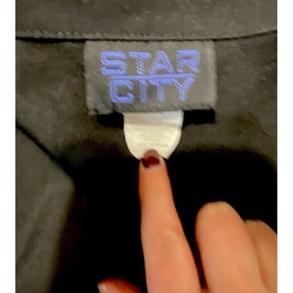 Women's STAR CITY CLOTHING CO Size M Black Blazer Jacket Shoulder Pads VTG 90's - Picture 5 of 7